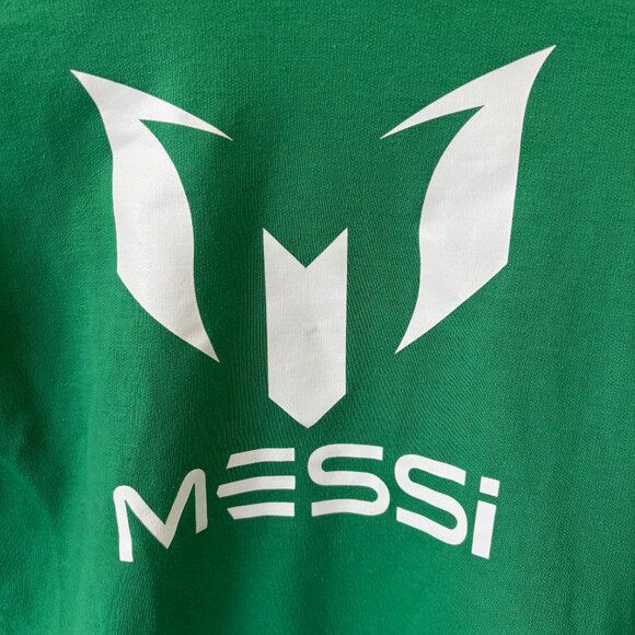 2/$16 Green MESSI hoodie - Boys Small - Picture 3 of 4